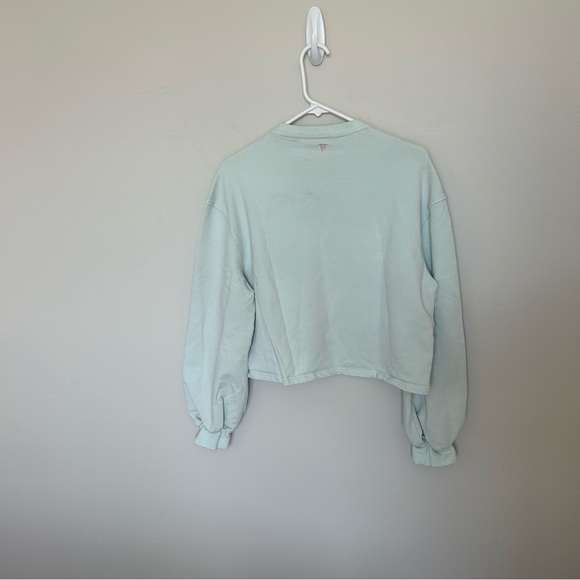 Women’s IVL COLLECTIVE Mint Cropped Sweater, Long Puff Sleeve, Size 10 - Picture 4 of 6